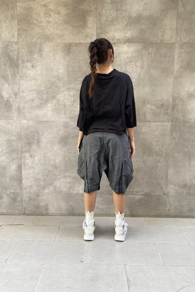 Yamalı Tasarım Oversize Bluz