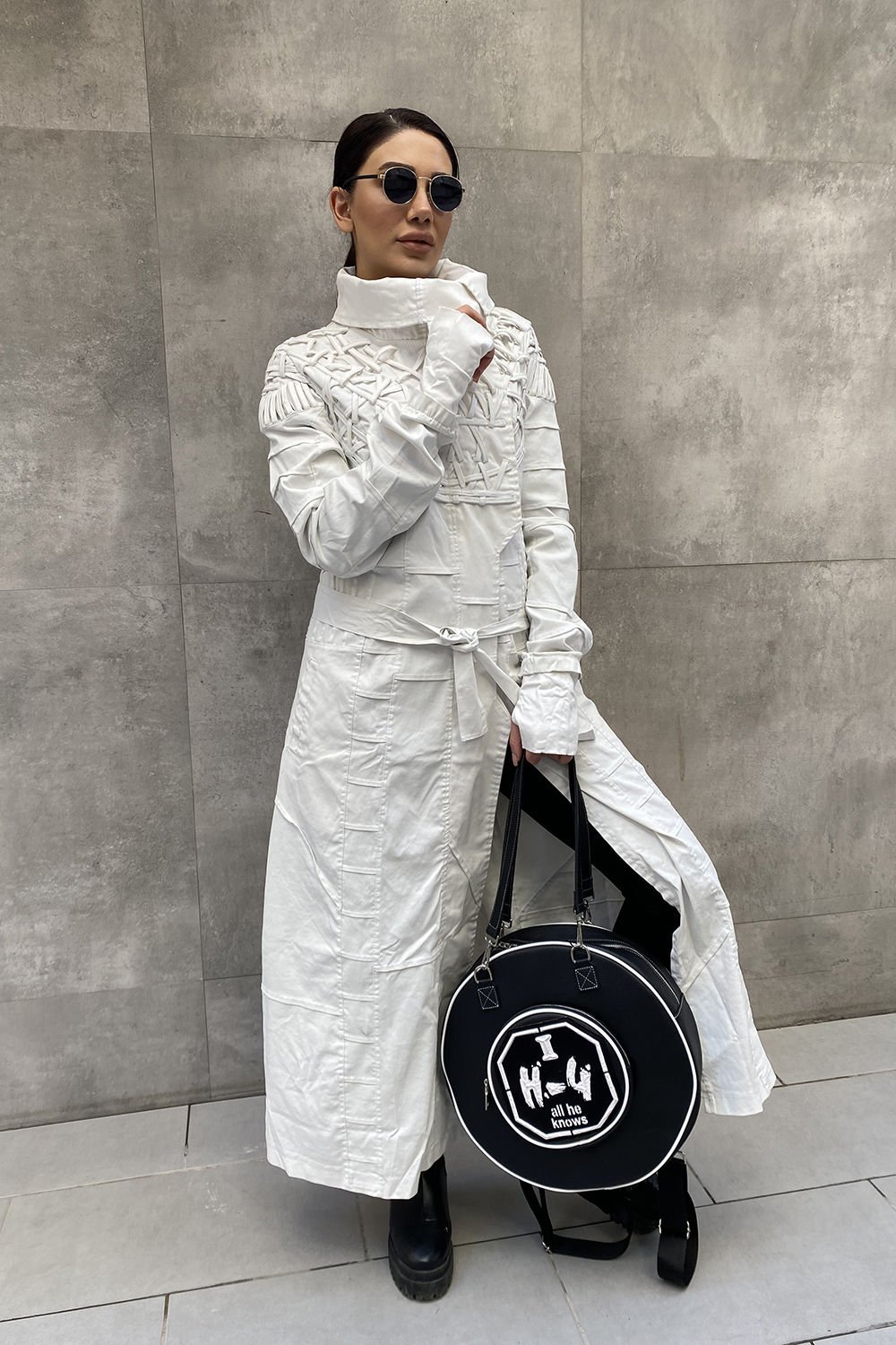 İşlemeli Tasarım Mumlama Trençkot