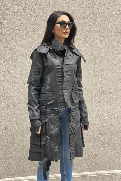 Çift Kullanım Unisex Tasarım Oversize Trençkot