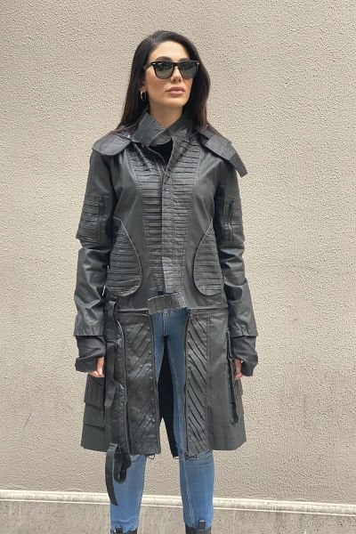 Çift Kullanım Unisex Tasarım Oversize Trençkot