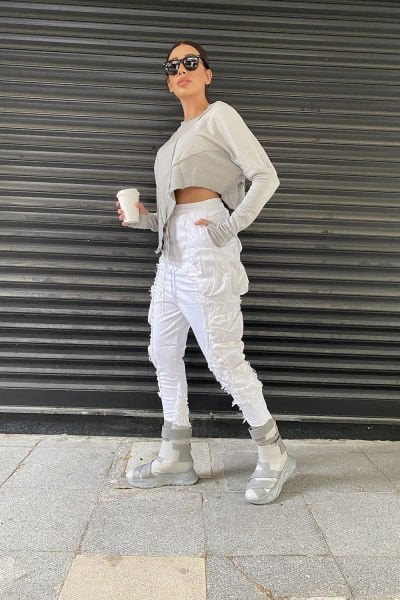 Tasarım Oversize Garnili Kargo Şalvar