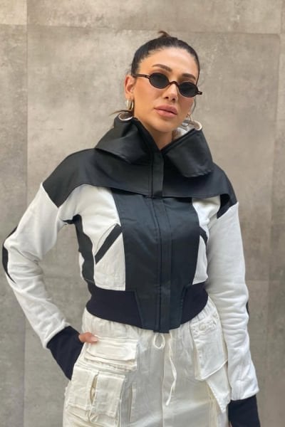 Tasarım Boyunluklu Mumlama Ceket