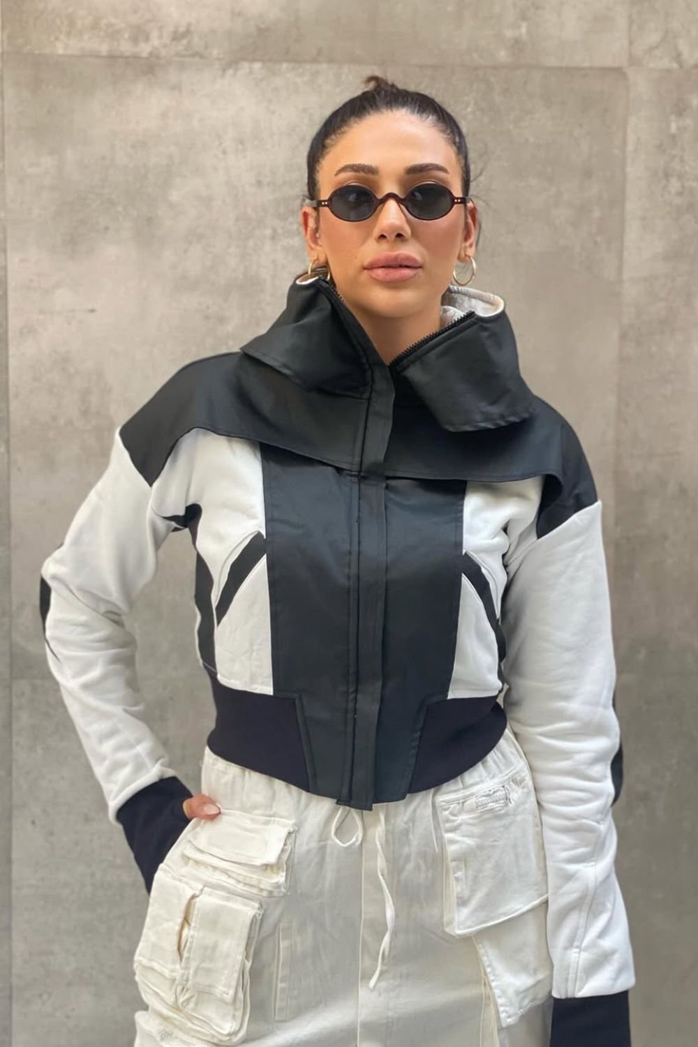 Tasarım Boyunluklu Mumlama Ceket