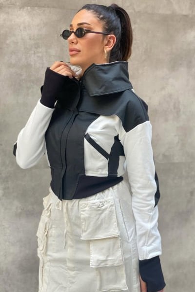 Tasarım Boyunluklu Mumlama Ceket