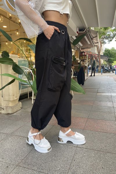 Çok Cepli Oversize Tasarım File Pantolon
