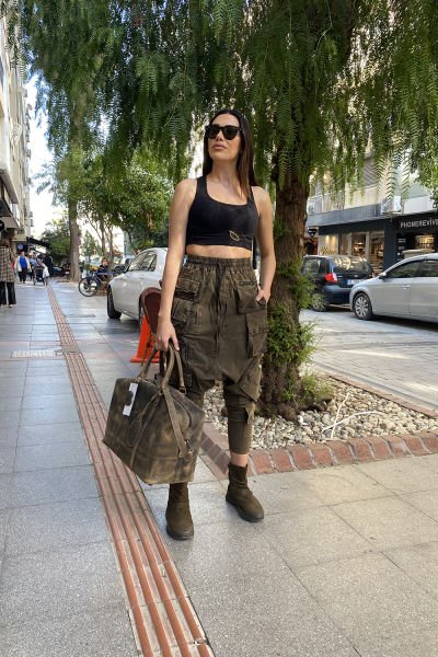 Tasarım Oversize Eskitme Kargo Şalvar