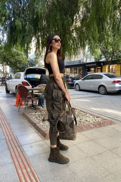 Tasarım Oversize Eskitme Kargo Şalvar