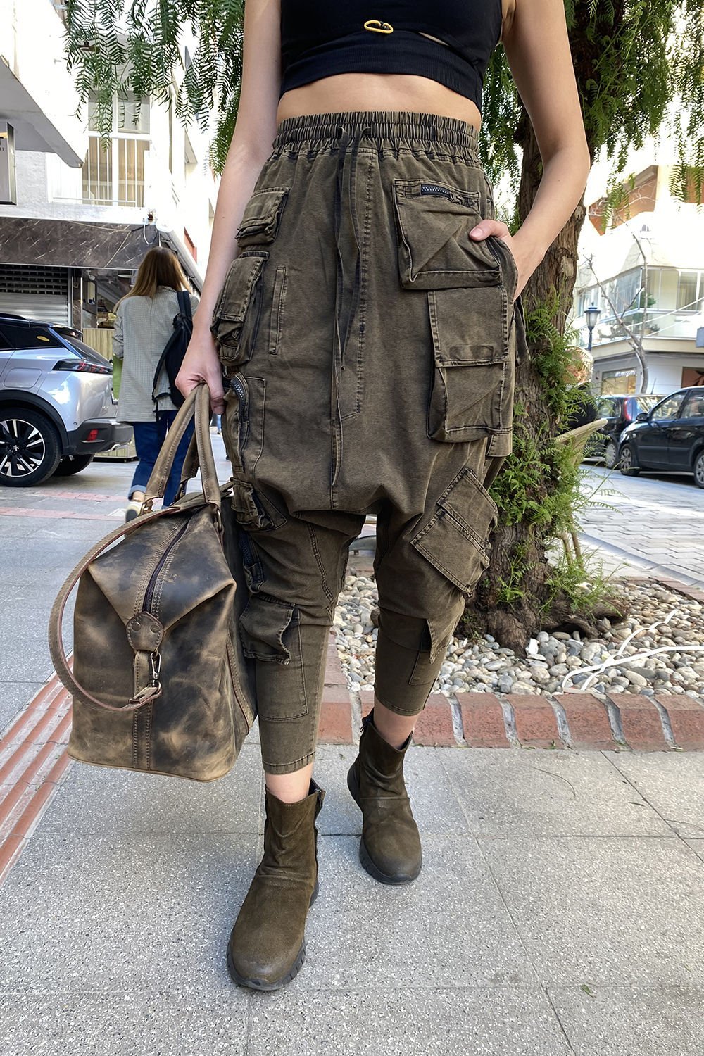 Tasarım Oversize Eskitme Kargo Şalvar