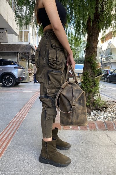 Tasarım Oversize Eskitme Kargo Şalvar