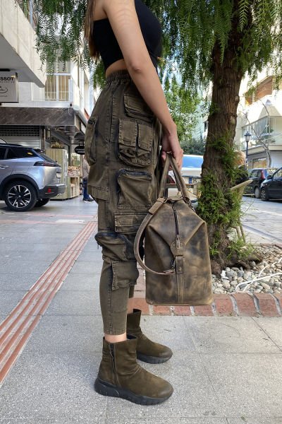 Tasarım Oversize Eskitme Kargo Şalvar