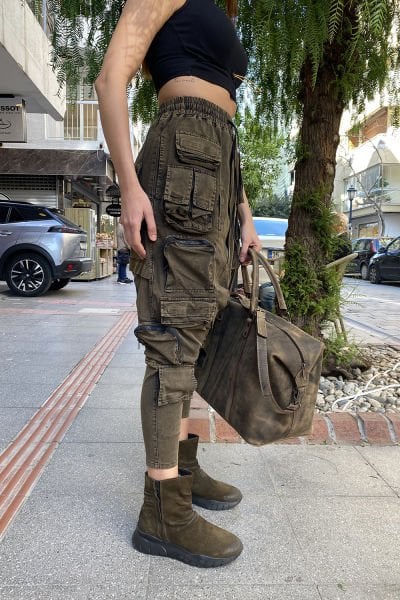 Tasarım Oversize Eskitme Kargo Şalvar