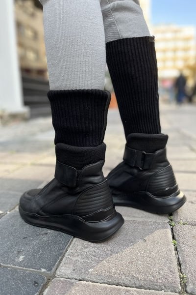 Unisex Çorap/Deri Spor Tasarım Bot 40 - siyah