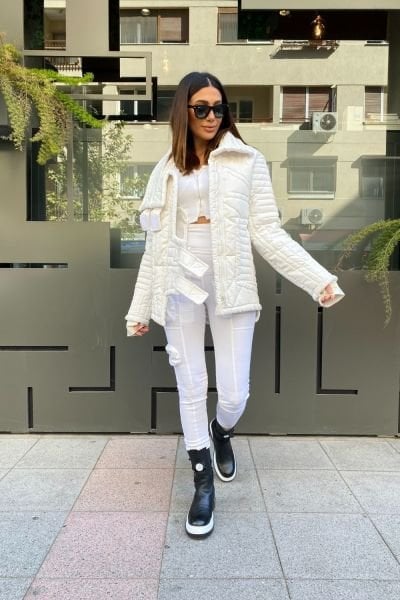 El İşlemeli Kapitone Termal Mont