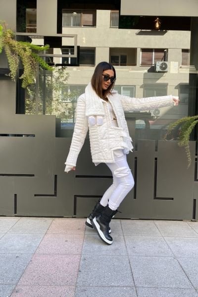 El İşlemeli Kapitone Termal Mont