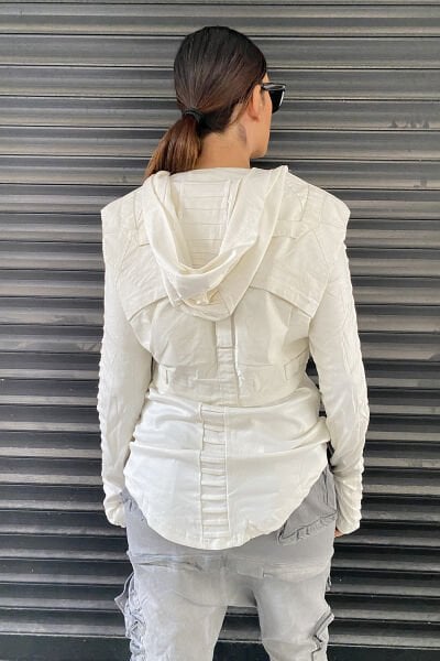 Heybe Cepli Tasarım Unisex Yelek M - beyaz