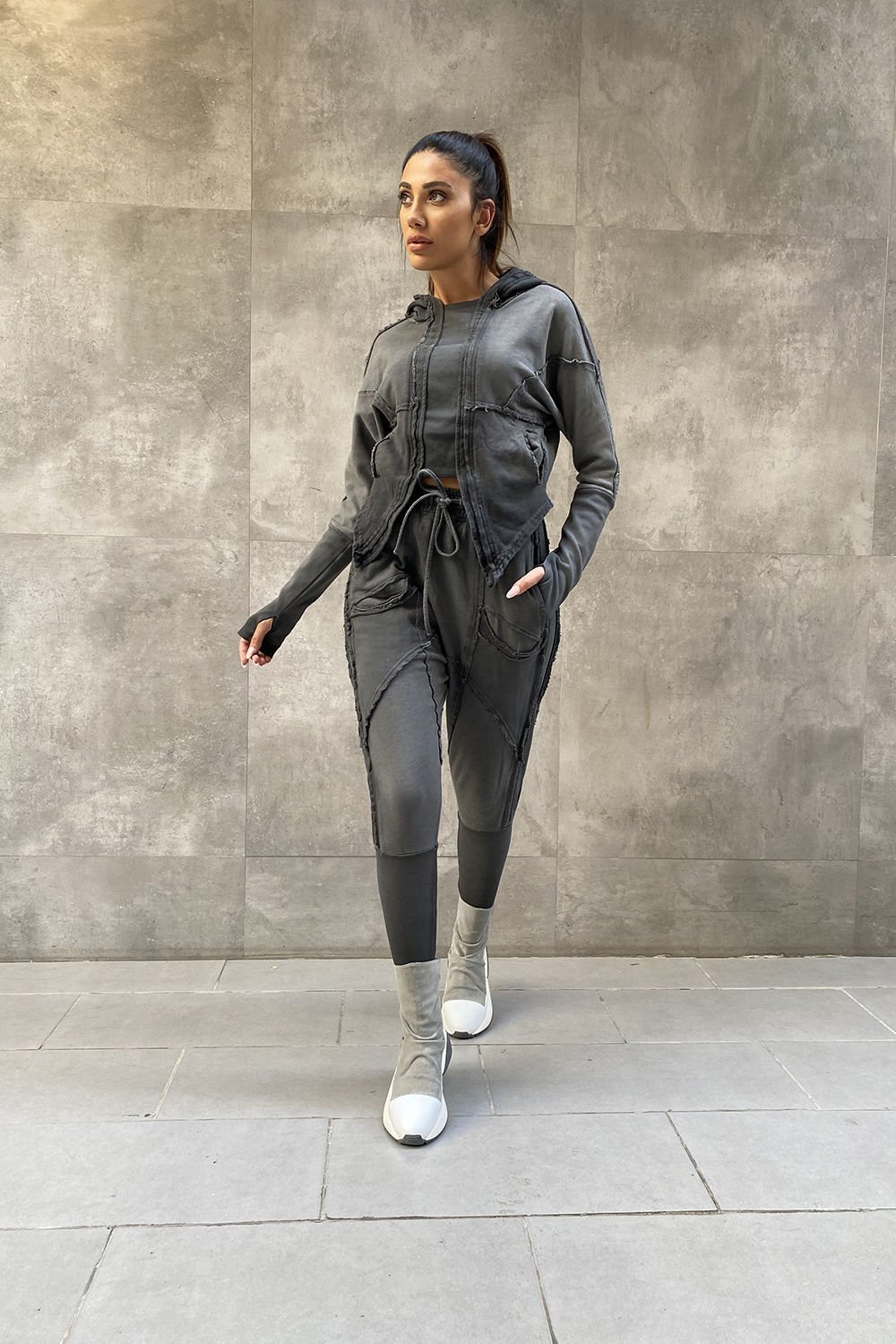 Tasarım Oversize Taşlama Kumaş Takım