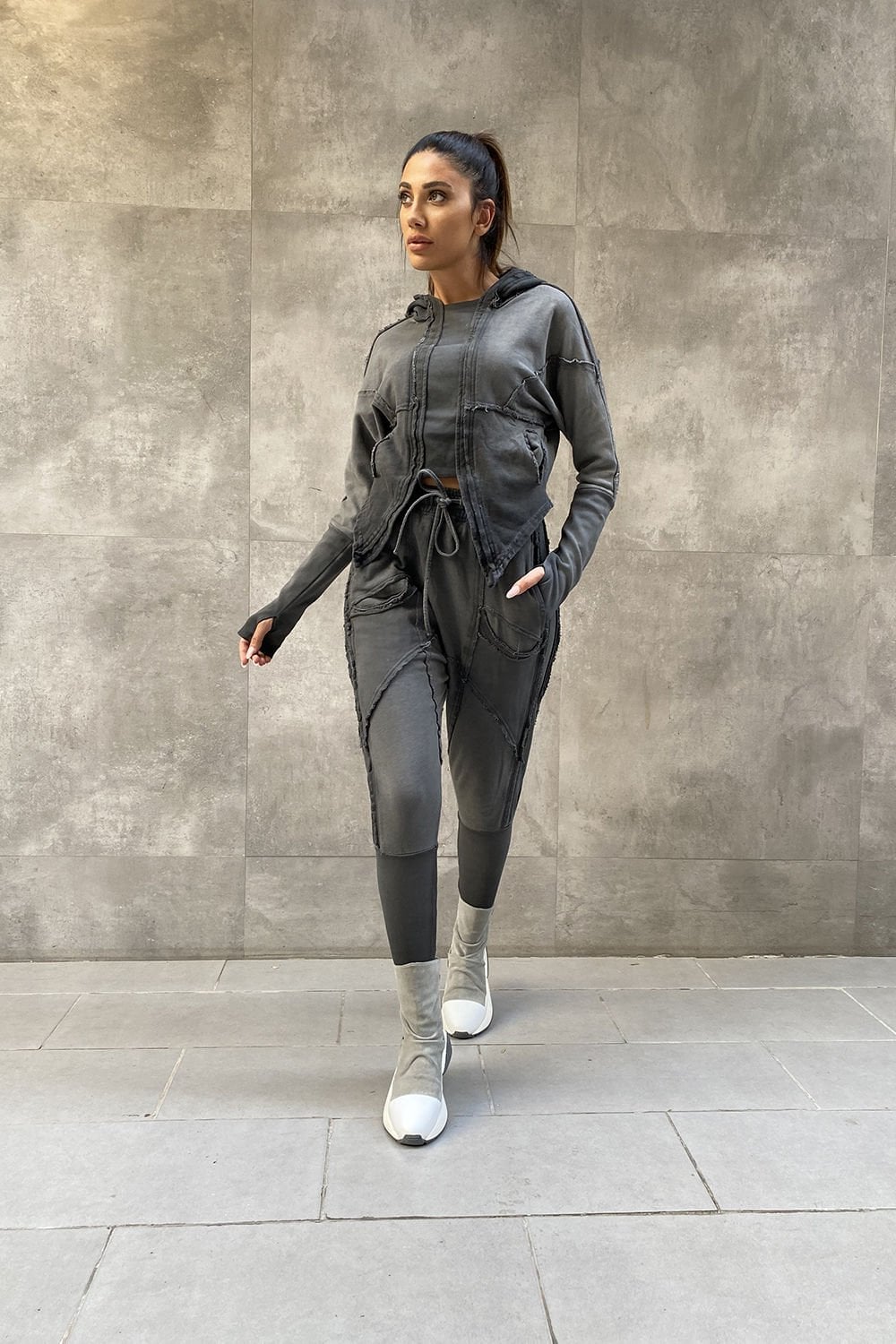 Tasarım Oversize Taşlama Kumaş Takım