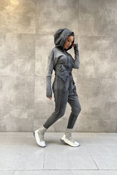 Tasarım Oversize Taşlama Kumaş Takım