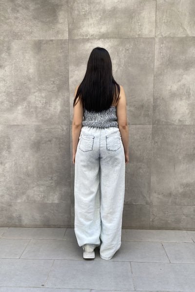 Tül Transparan Oversize Tasarım Pantolon