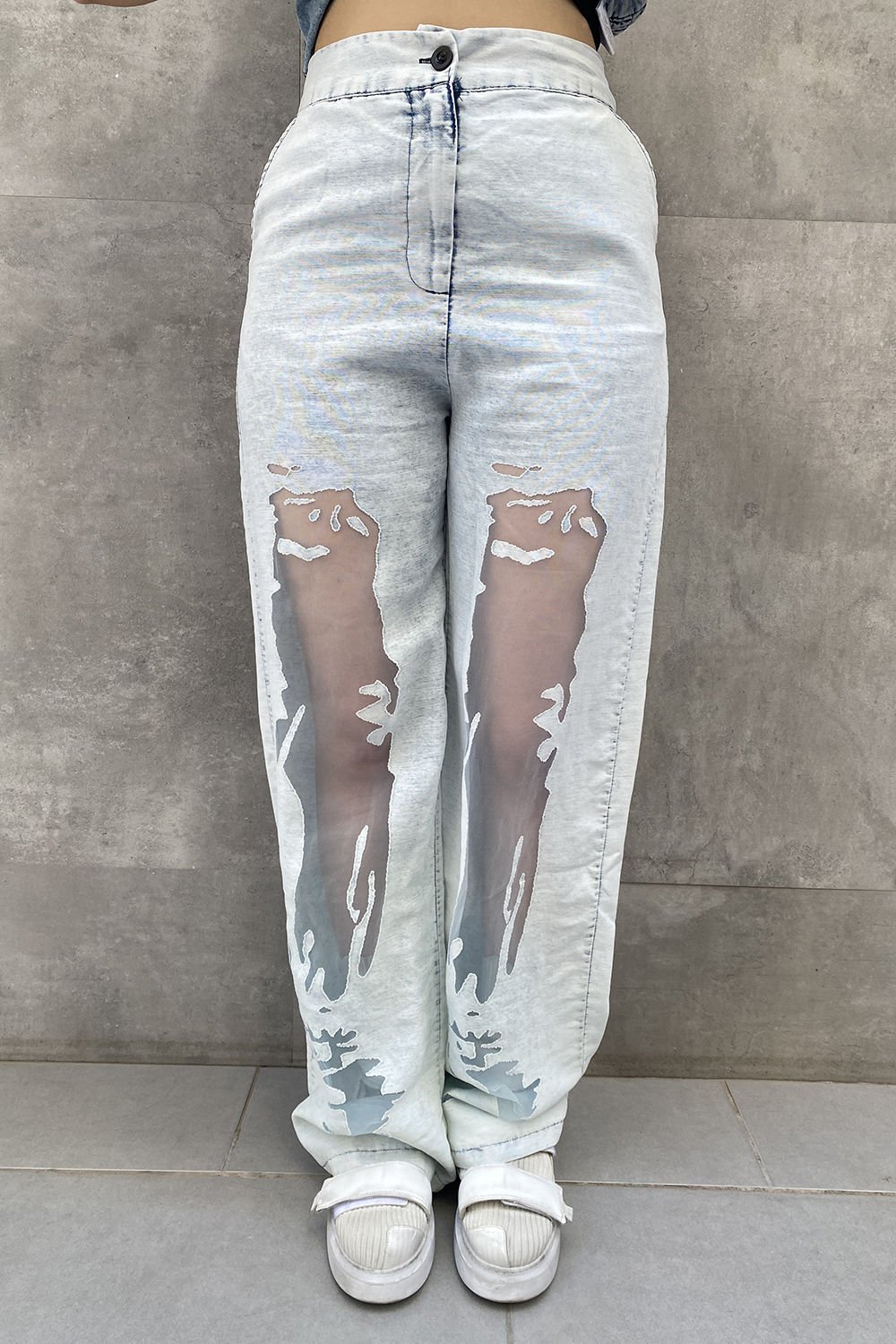 Tül Transparan Oversize Tasarım Pantolon