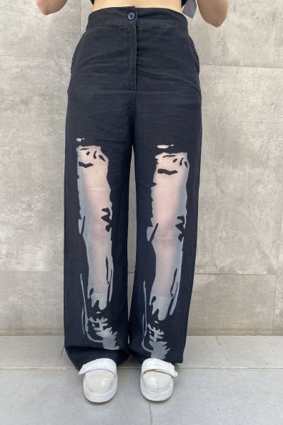 Tül Transparan Oversize Tasarım Pantolon