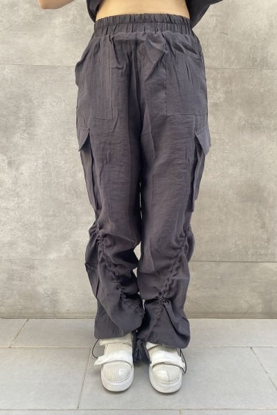 Büzgülü Tasarım Oversize Kargo Pantolon