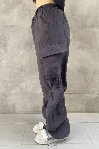 Büzgülü Tasarım Oversize Kargo Pantolon