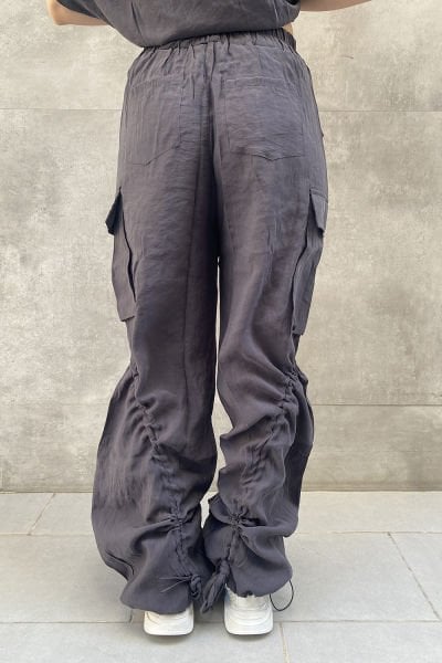 Büzgülü Tasarım Oversize Kargo Pantolon