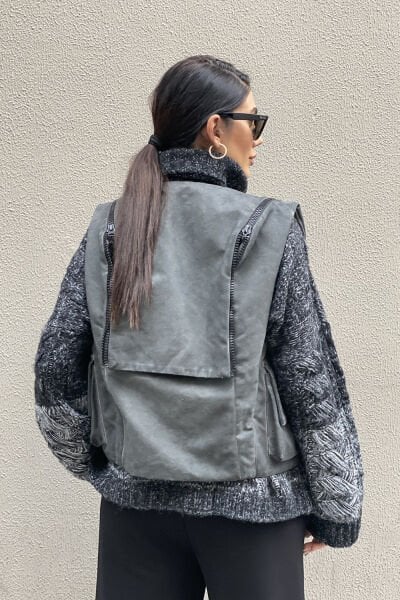 Tasarım Unisex Sırt Çantalı Yelek