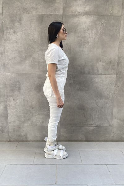 Geniş Nevürlü Kemerli Tasarım Pantolon