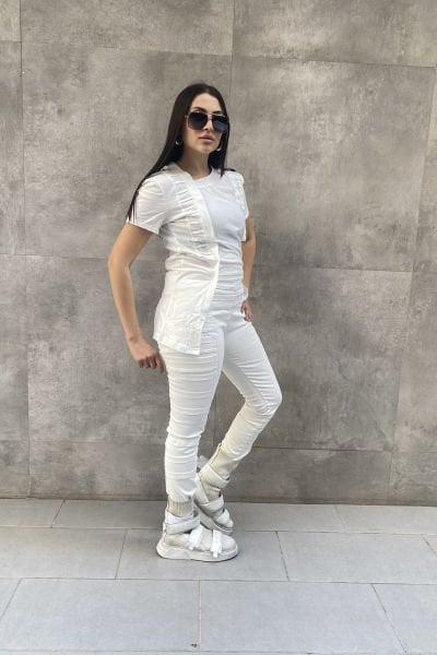 Geniş Nevürlü Kemerli Tasarım Pantolon