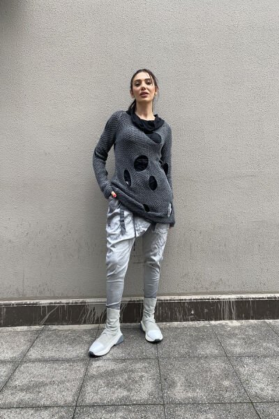 Unisex Kesik Tasarım Oversize Bluz&Tunik