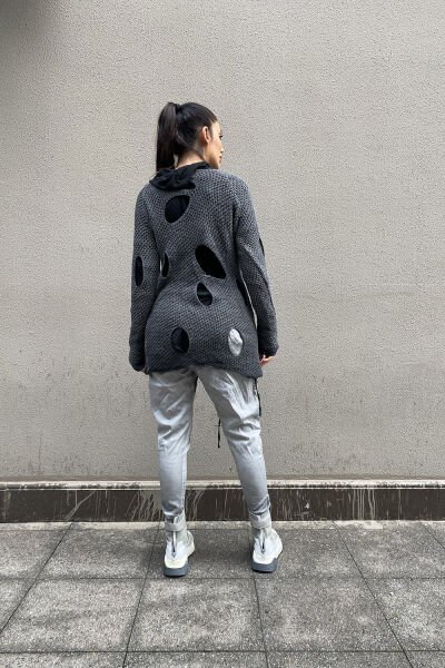 Unisex Kesik Tasarım Oversize Bluz&Tunik