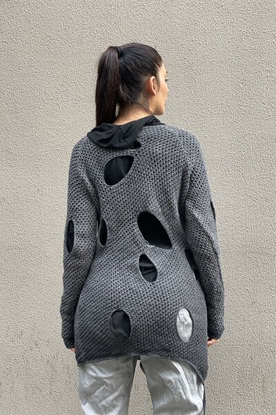 Unisex Kesik Tasarım Oversize Bluz&Tunik