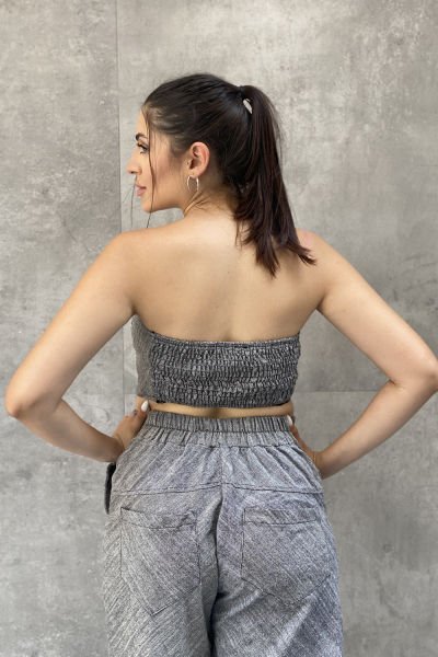 ''H Wear'' Tasarım Lastikli Crop