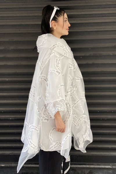 Tasarım Oversize Tül Trençkot