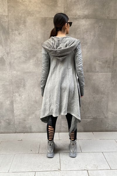 Delikli Tasarım Bel Kemerli Hırka