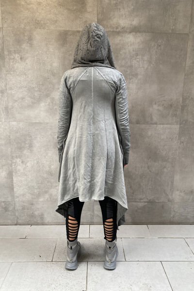 Delikli Tasarım Bel Kemerli Hırka