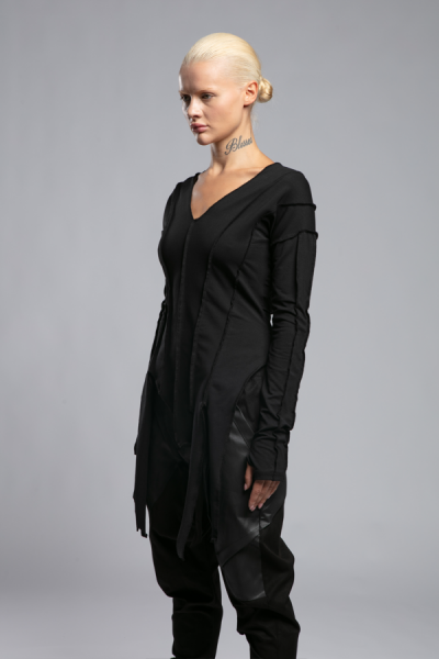 Asimetrik Fringed Sweatshirt