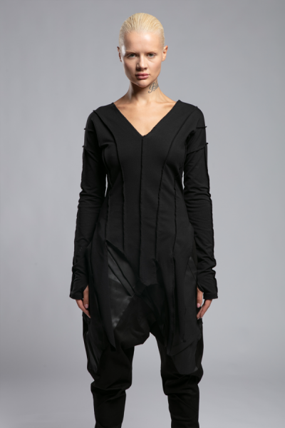 Asimetrik Fringed Sweatshirt