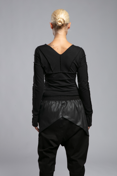 Asimetrik Fringed Sweatshirt