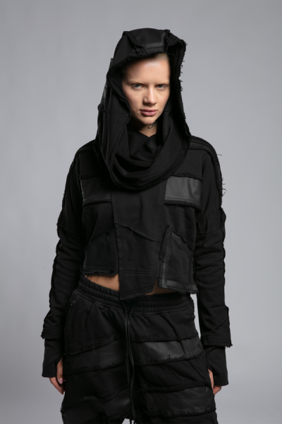 Pis Dikişli Asimetrik Taşlama Sweatshirt