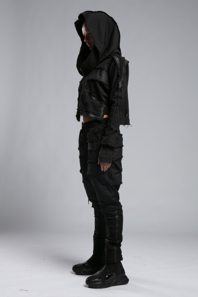 Pis Dikişli Asimetrik Taşlama Sweatshirt