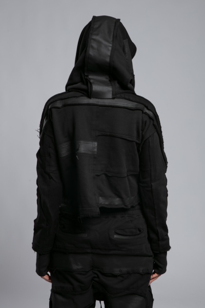 Pis Dikişli Asimetrik Taşlama Sweatshirt