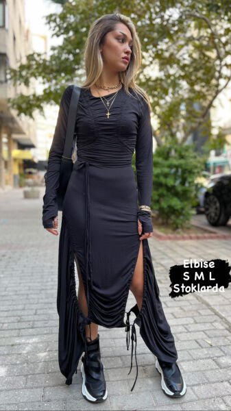 22K 06 006 JC BÜZGÜLÜ ELBİSE