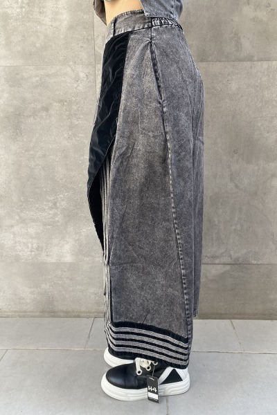 ''H4 Jeanswear'' Tasarım Kot Yırtmaçlı Etek
