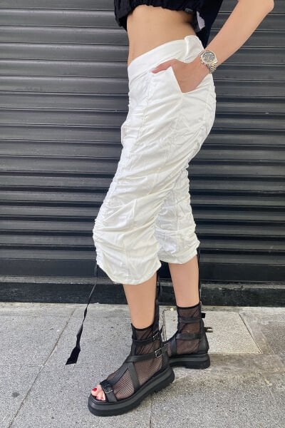 Kısa Paça Lastikli Tasarım Şalvar