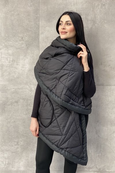 Yüksek Yaka Tasarım Sargı Yelek