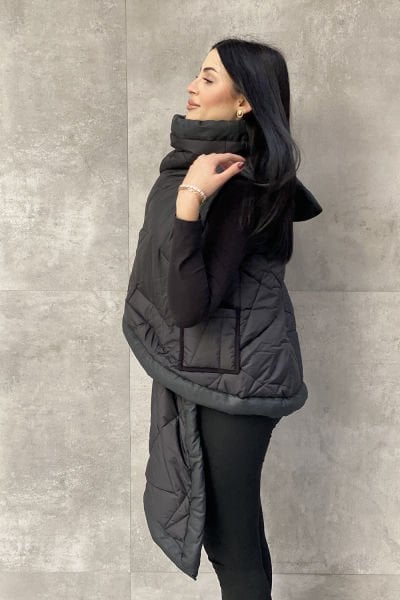 Yüksek Yaka Tasarım Sargı Yelek