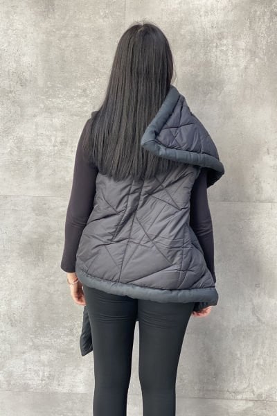 Yüksek Yaka Tasarım Sargı Yelek